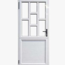 Silver Aluminium Full Door Half Glass